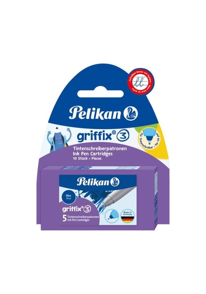 Pelikan خرطوشة حبر قلم بيليكان غريفكس 960575 - عبوة blister مكونة من 2 × 5 (أزرق) - Image 1
